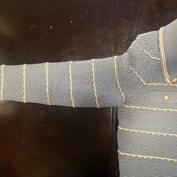 Sandro Infinity Cropped Cardigan in Sky Blue - Picture 8 of 14